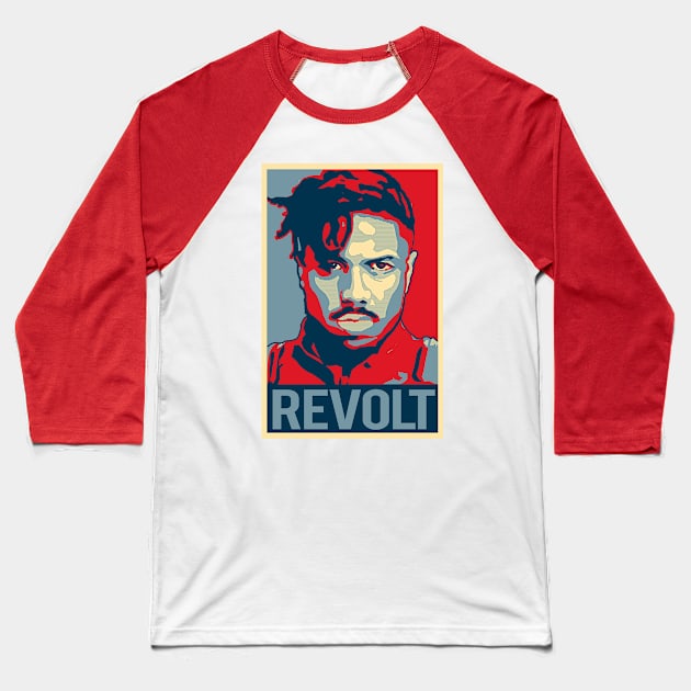 Killmonger's Revolt Baseball T-Shirt by lsjordan